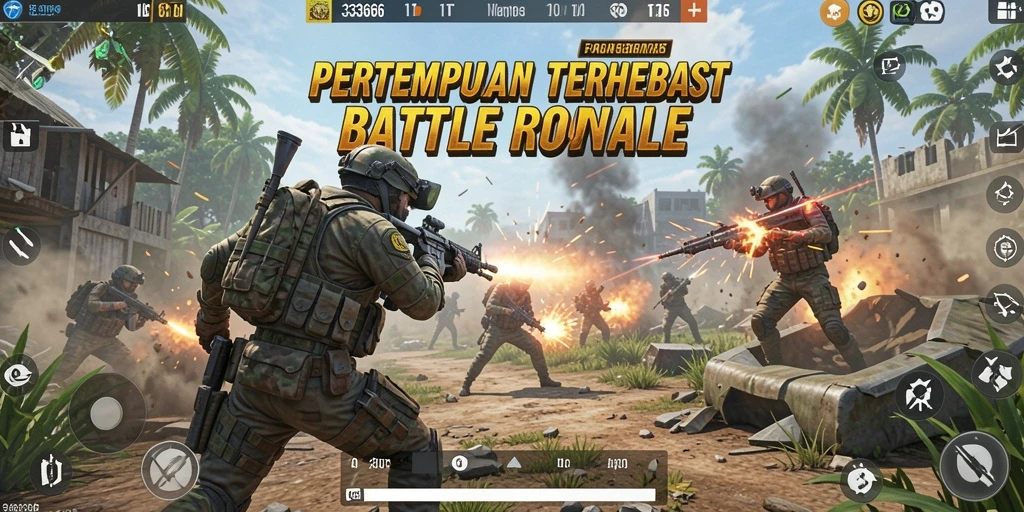 Gameplay mendebarkan dari 333666 dalam momen pertempuran Battle Royale.