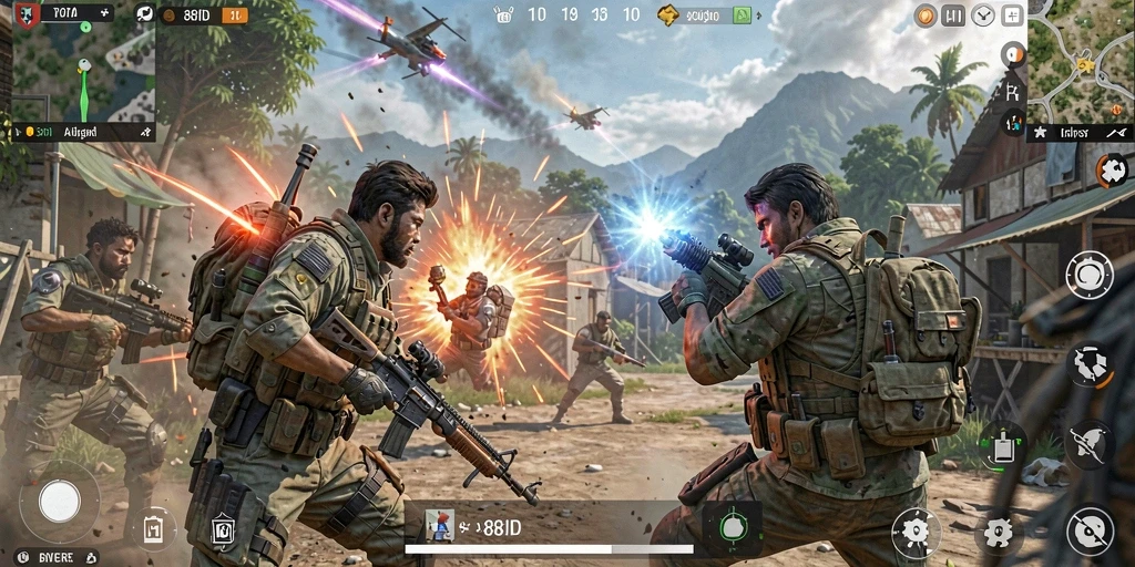 Tampilkan aksi mendebarkan dalam pertandingan Battle Royale 88ID.