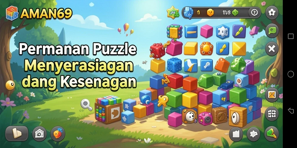 Tampilan gameplay AMAN69 yang menarik dengan berbagai teka-teki puzzle.