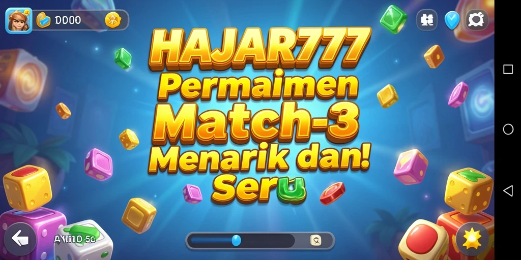 Screenshot gameplay HAJAR777 menampilkan keseruan mencocokkan item Match-3.