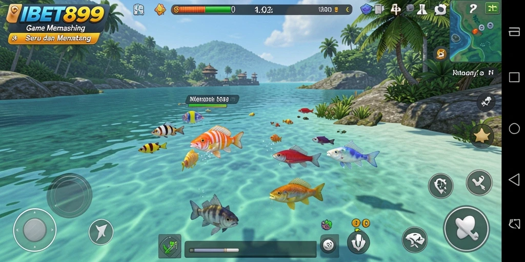 Tampilan gameplay IBET899 yang menampilkan aksi memancing yang mendebarkan.