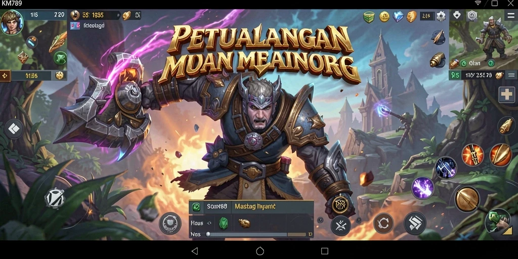 Screenshot gameplay KM789 yang menunjukkan aksi pertempuran seru.