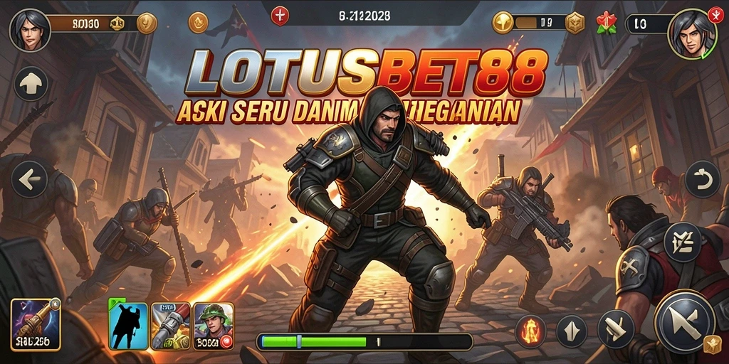 Screenshot menampilkan aksi intens dalam LOTUSBET88 dengan efek visual yang mencolok.
