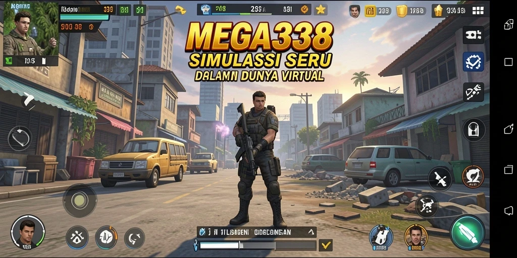 Tampilan gameplay seru dari MEGA338 dengan fitur simulasi yang menarik.