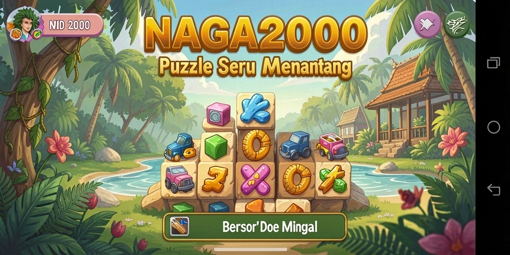 Screenshot utama NAGA2000 menampilkan gameplay Puzzle yang menantang dan menarik.