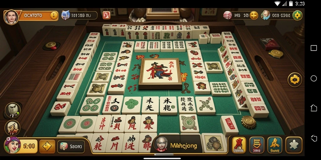 Tampilan gameplay menarik OCATOTO dengan elemen Mahjong.