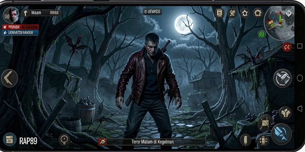 Tampilan gameplay RAP89 yang menegangkan dan menyeramkan.