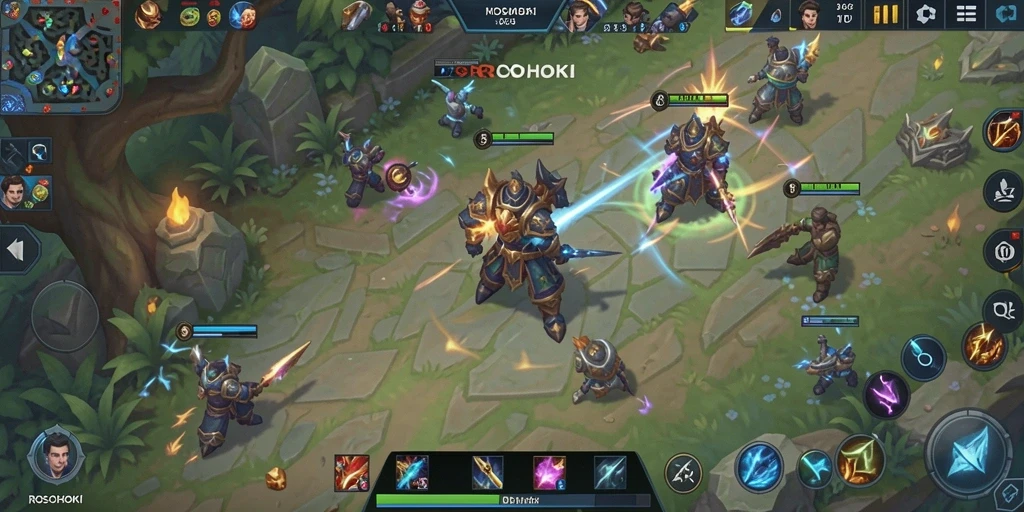 Tampilan gameplay seru dalam ROSOHOKI yang penuh aksi.