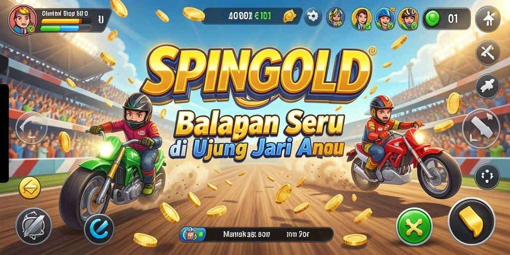 Tampilan gameplay balap menegangkan di SPINGOLD.