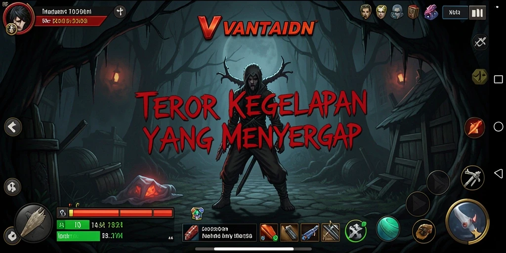 Tangkapan layar gameplay VANTAIDN yang menampilkan suasana Horror yang mengerikan.