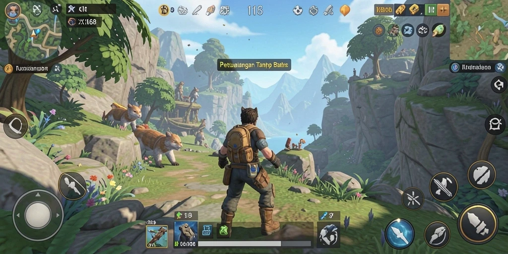 Tampilan epik dari gameplay X168 yang menawarkan petualangan Open World.